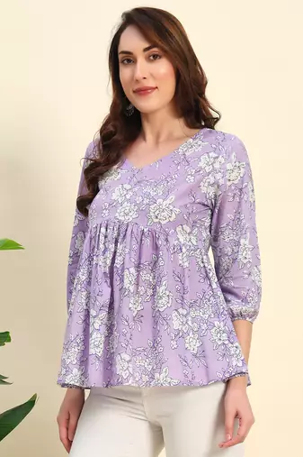 Women Floral Printed Short Kurta