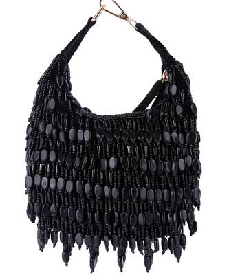 Black velvet hand embroidered clutch bag 1