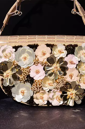 Ivory raw silk hand embroidered clutch bag