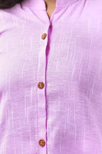 Lavender solid cotton straight kurta