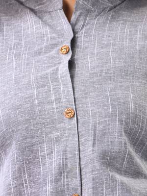Grey solid cotton straight kurta 4