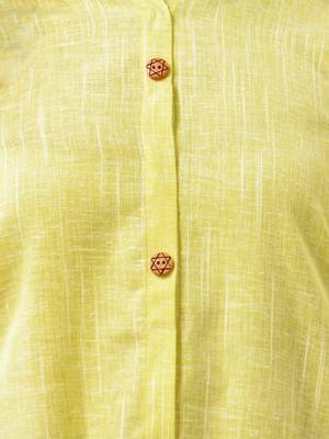 Lemon yellow solid cotton straight kurta 4