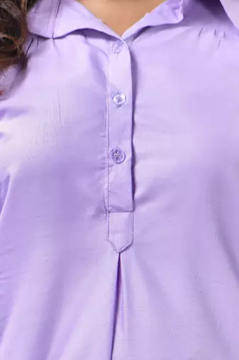 Lavender solid rayon pathani kurta