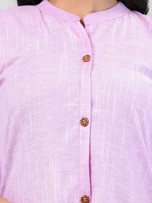 Lavender solid cotton a-line kurta 4