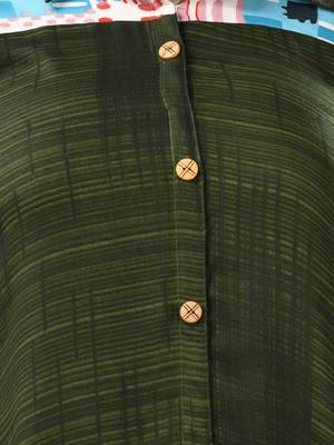Moss green rayon solid a-line kurta 4