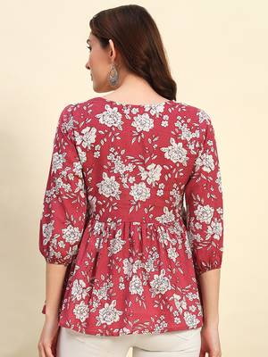 Women Floral Printed Short Kurta 2