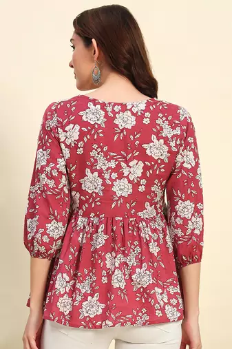 Women Floral Printed Short Kurta
