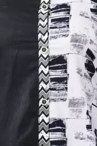 Black and white cotton a-line kurta