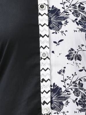 Black and white cotton a-line kurta 4