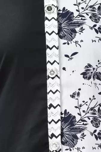Black and white cotton a-line kurta