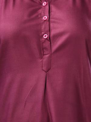 Magenta solid rayon pathani kurta 4