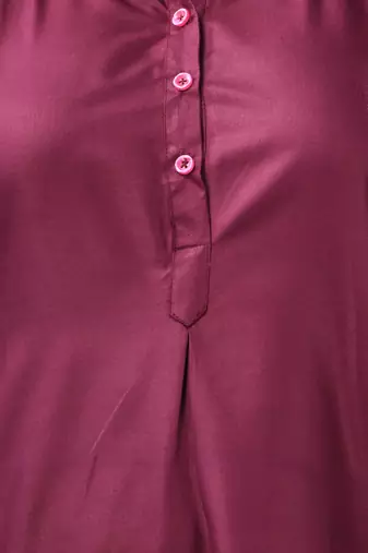Magenta solid rayon pathani kurta