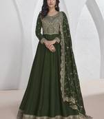 Mehendi vichitra silk sequence anarkali suit
