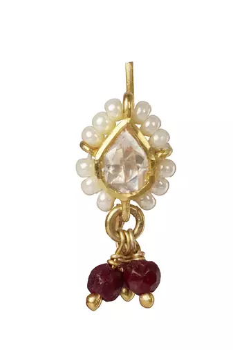 Gold and Red Nose Ring