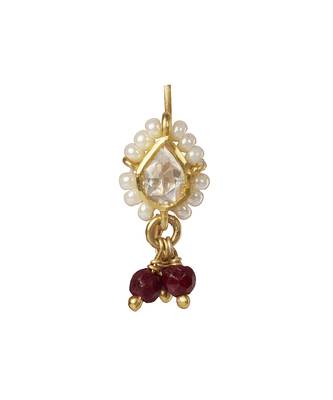 Gold and Red Nose Ring 4
