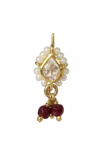 Gold and Red Nose Ring