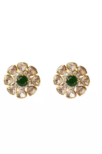 Moissanite polki detachable polki earrings