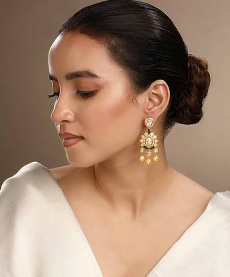 Moissanite polki tanishka polki earrings 1