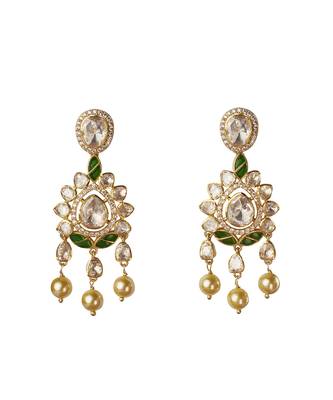 Moissanite polki tanishka polki earrings 2