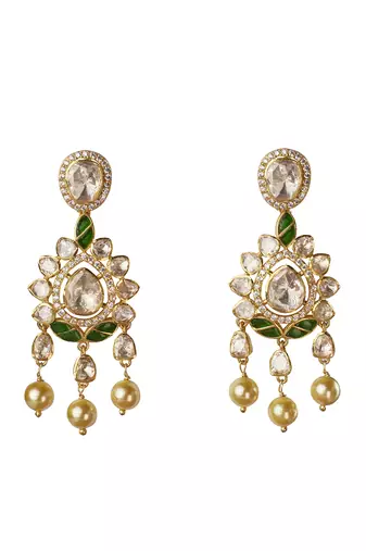 Moissanite polki tanishka polki earrings