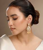 Moissanite polki triveni polki earrings