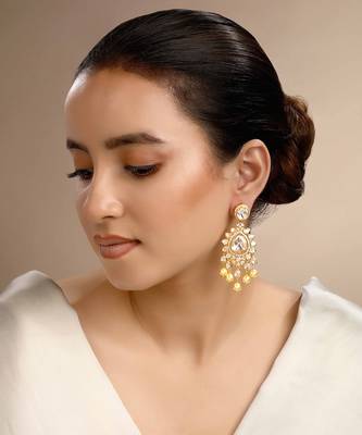 Moissanite polki rakhee polki earrings 1