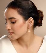 Moissanite polki floral polki bali earrings