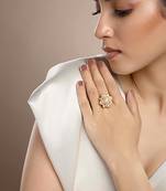 Moissanite polki meghna polki ring