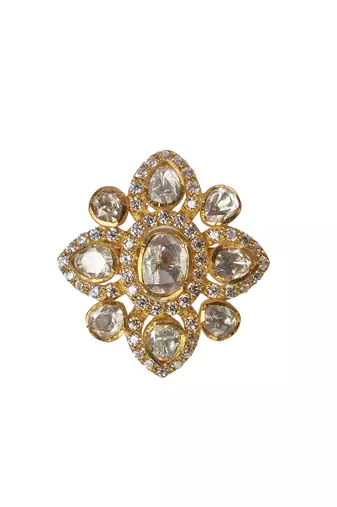 Moissanite polki meghna polki ring