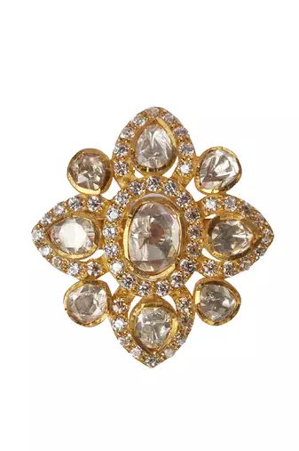 Moissanite polki meghna polki ring