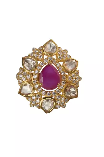 Moissanite polki shifa polki ring
