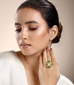 Moissanite polki radiant polki ring