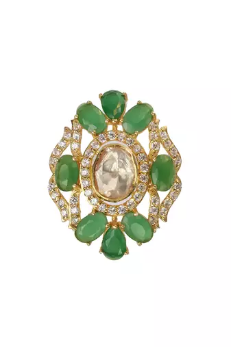 Moissanite polki radiant polki ring