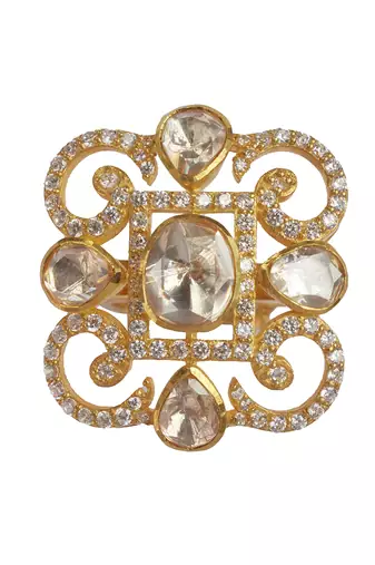 Moissanite polki luminous polki ring