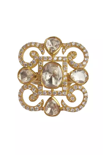 Moissanite polki luminous polki ring