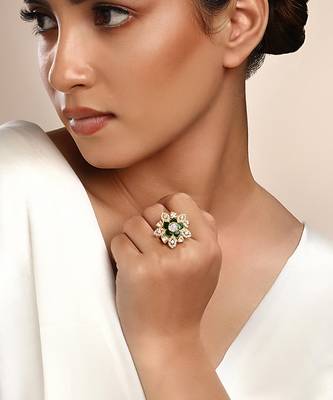 Moissanite polki stellar polki ring 1