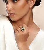 Moissanite polki stellar polki ring