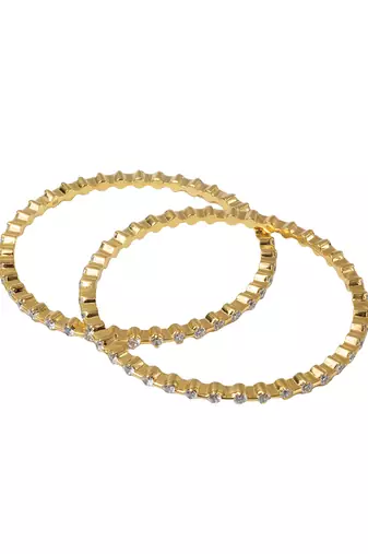 Cubic zirconia 10 pointer bangle set