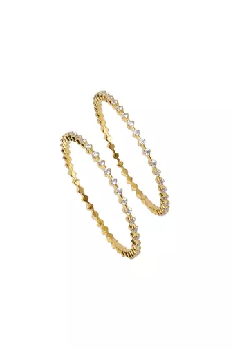 Cubic zirconia 10 pointer bangle set