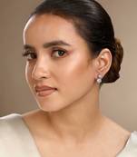 Cubic zirconia solitaire earrings