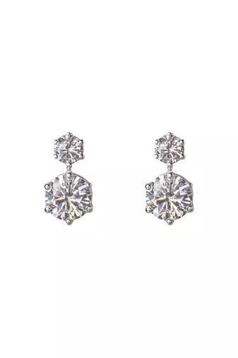 Cubic zirconia solitaire earrings