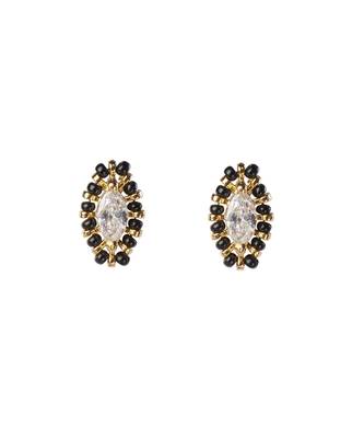 Cubic zirconia bead earrings 2