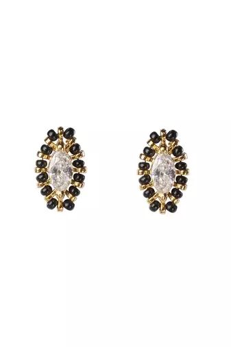 Cubic zirconia bead earrings