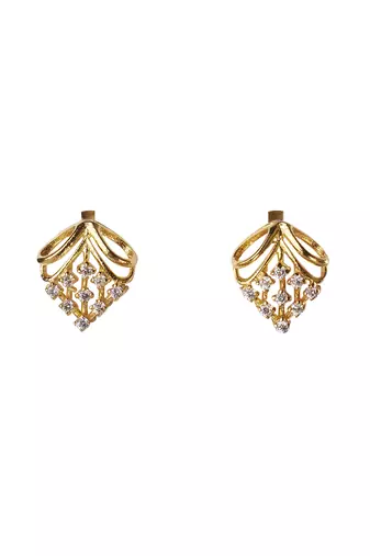 Cubic zirconia daffodil earrings