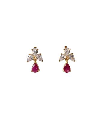 Cubic zirconia pink drop earrings 2