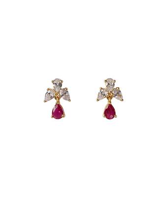 Cubic zirconia pink drop earrings 3