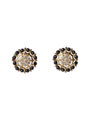 Cubic zirconia beads round earrings 2
