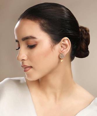 Cubic zirconia pearl dangle earrings 1