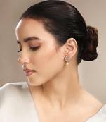 Cubic zirconia pearl dangle earrings