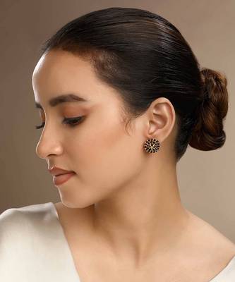 Cubic zirconia black mushroom earrings 1